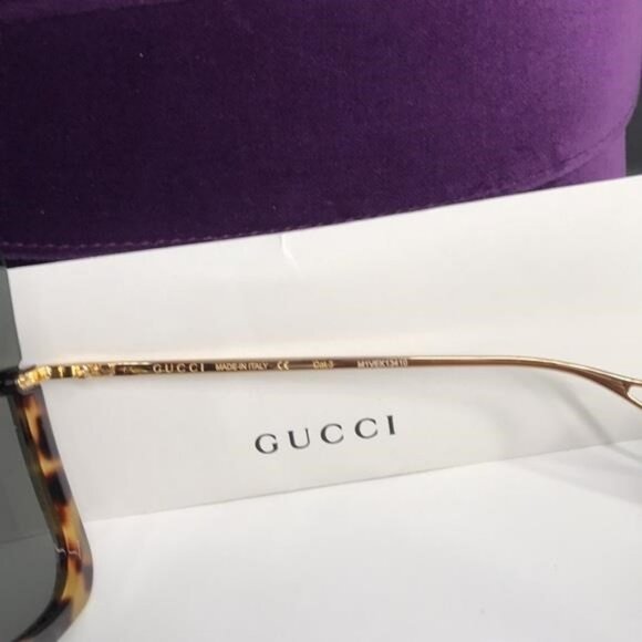 Authentic Gucci GG0540S 002 Havana Grey Shield Sunglasses – New 🔥 - Picture 11 of 11